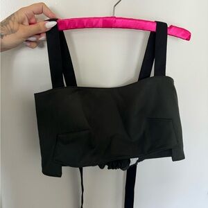 ZARA - GREEN OPEN BACK CROP TOP